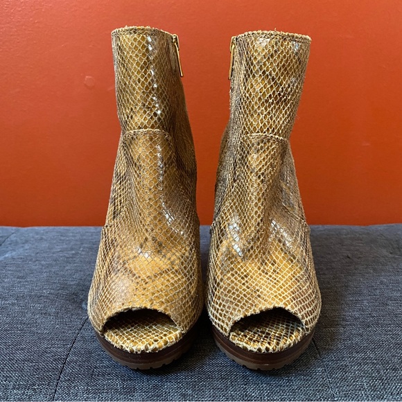 Michael Kors Peep Toe ‘Snake Skin’ Ankle Booties - Picture 4 of 14